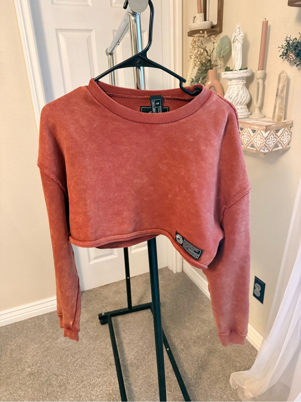 Alphalete Very Terry Brick Crewneck Crop Sweatshirt - Small